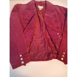 Live A Little Women's Red 100% Suede Leather Jacket Blazer Size 1X